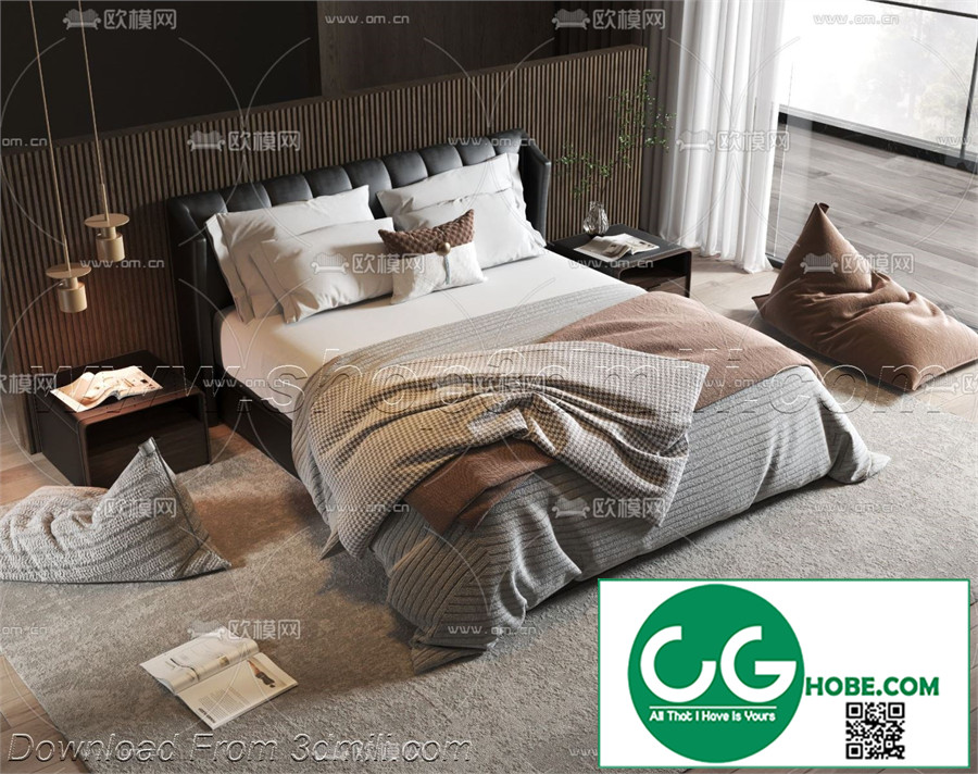 Modern Bedroom 186 3D Model Free Download