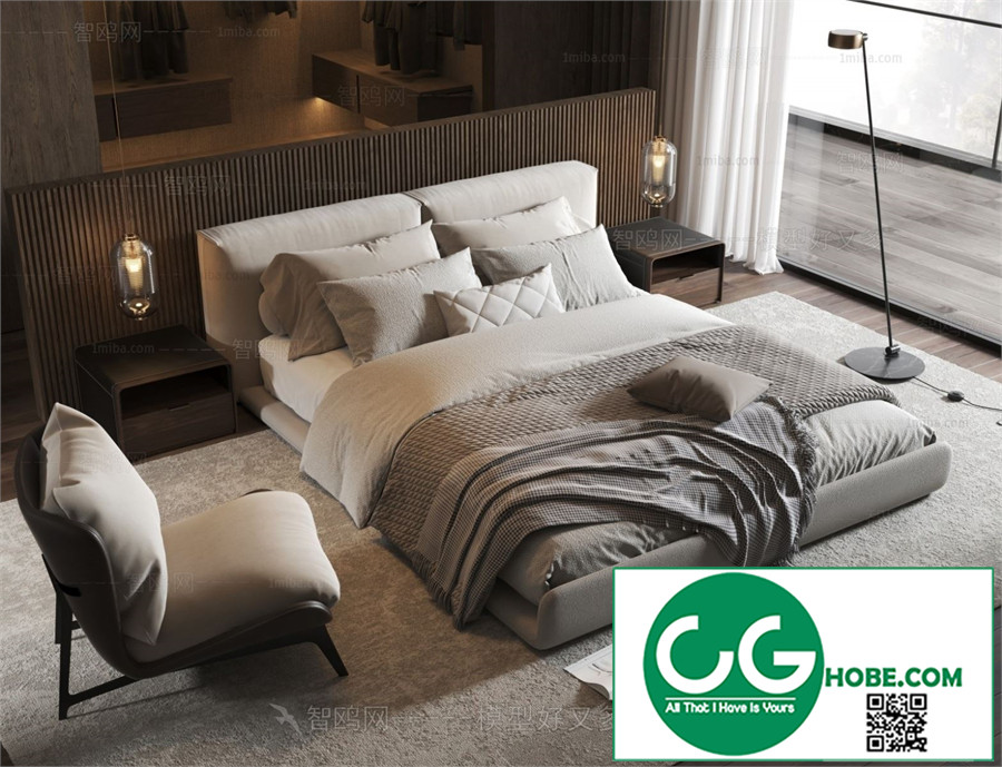 Modern Bedroom 188 3D Model Free Download