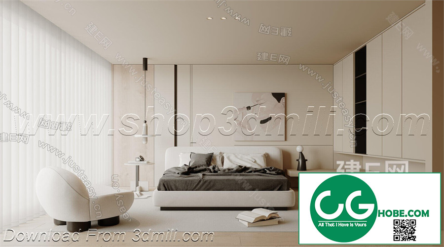Modern Bedroom 192 3D Model Free Download