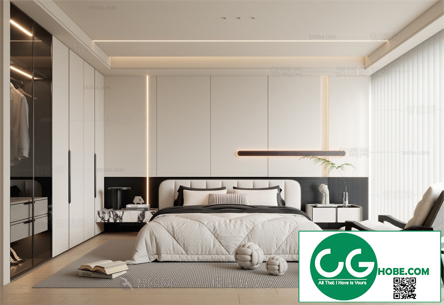 Modern Bedroom 193 3D Model Free Download