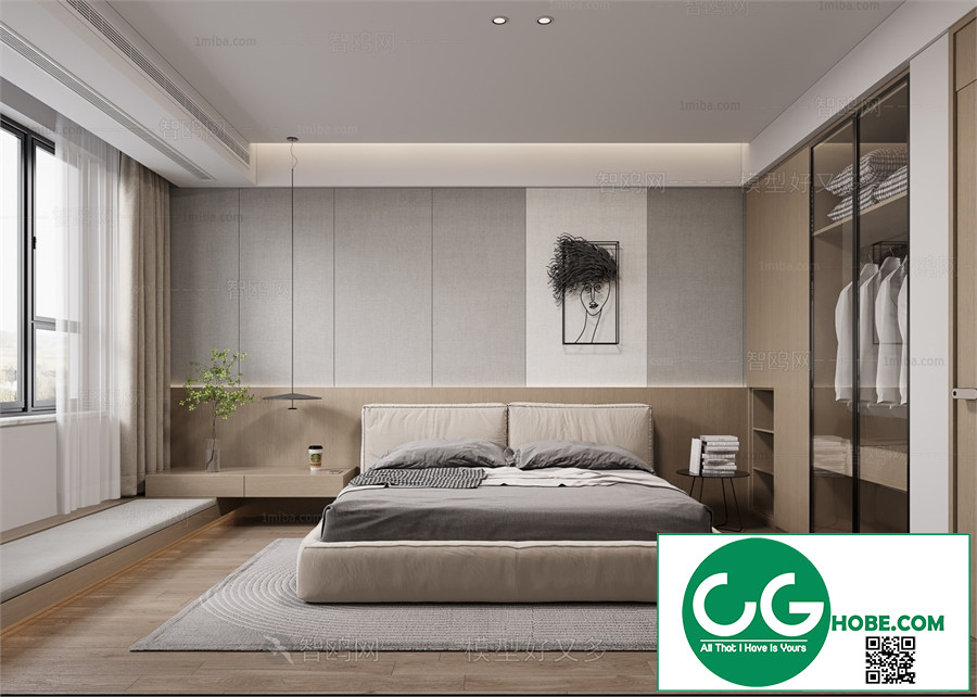 Modern Bedroom 199 3D Model Free Download