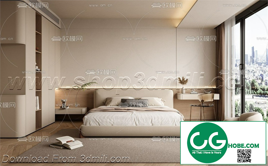 Modern Bedroom 20 3D Model Free Download