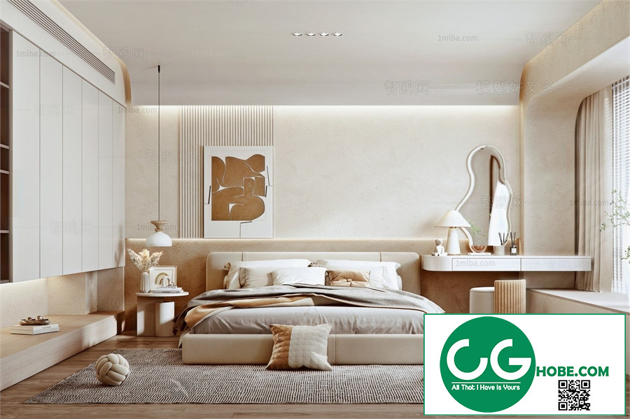 Modern Bedroom 200 3D Model Free Download