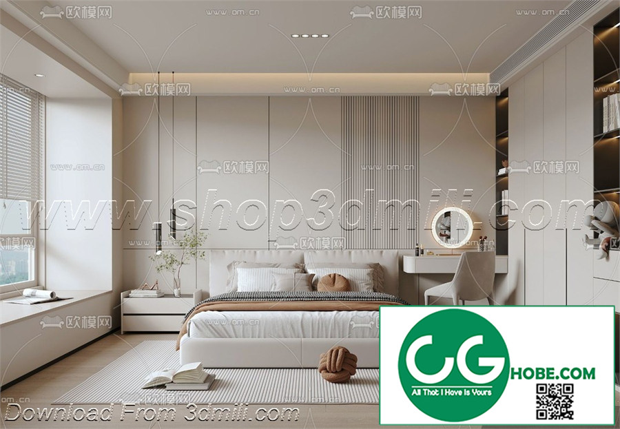 Modern Bedroom 22 3D Model Free Download