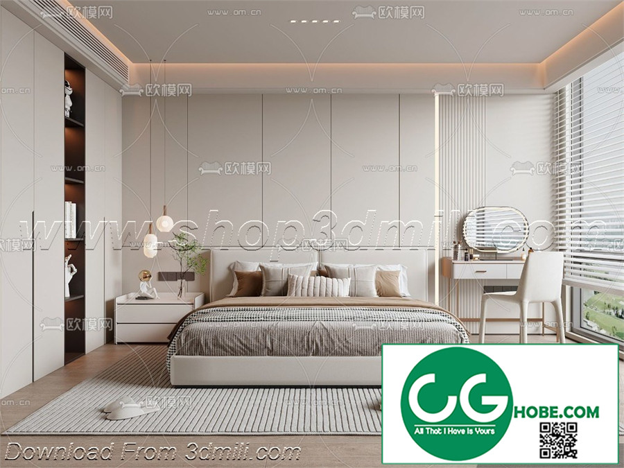 Modern Bedroom 23 3D Model Free Download