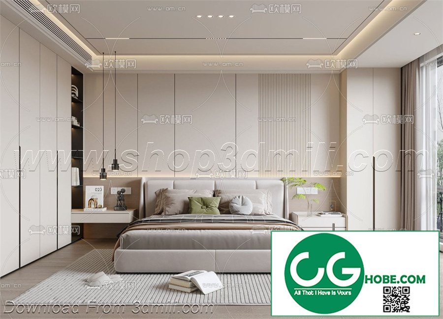 Modern Bedroom 24 3D Model Free Download