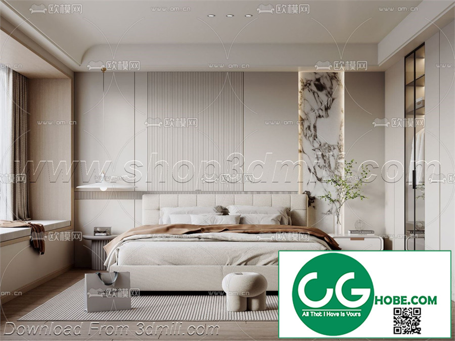 Modern Bedroom 26 3D Model Free Download