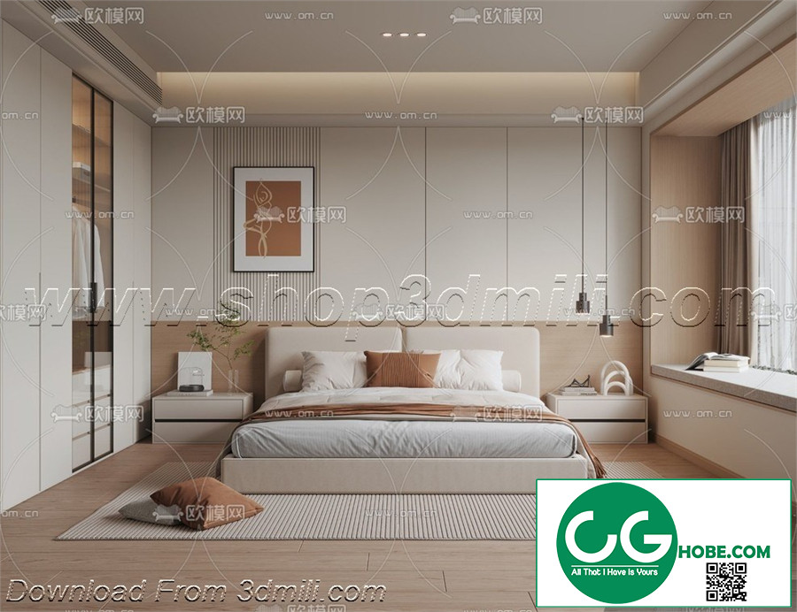 Modern Bedroom 27 3D Model Free Download