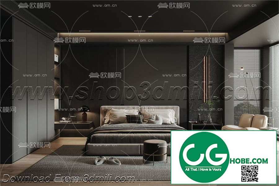 Modern Bedroom 33 3D Model Free Download