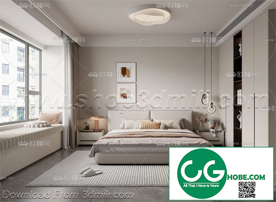 Modern Bedroom 34 3D Model Free Download