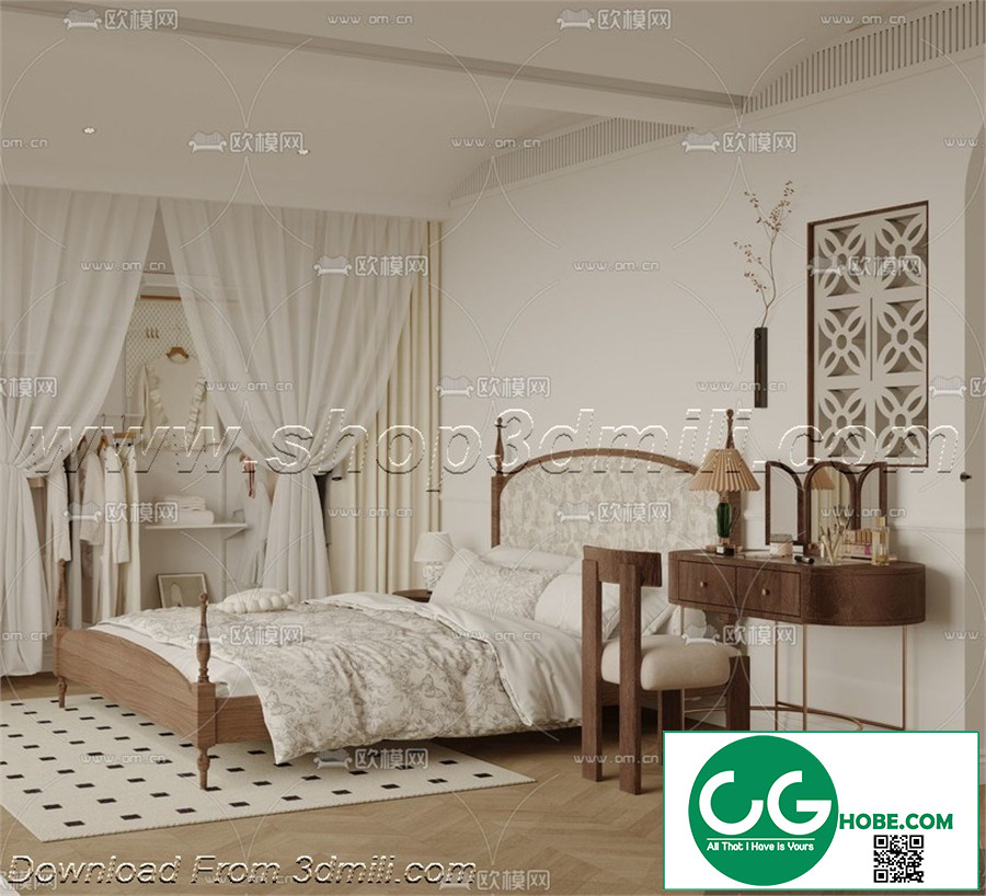 Modern Bedroom 36 3D Model Free Download