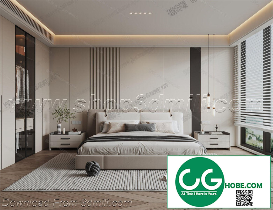 Modern Bedroom 37 3D Model Free Download