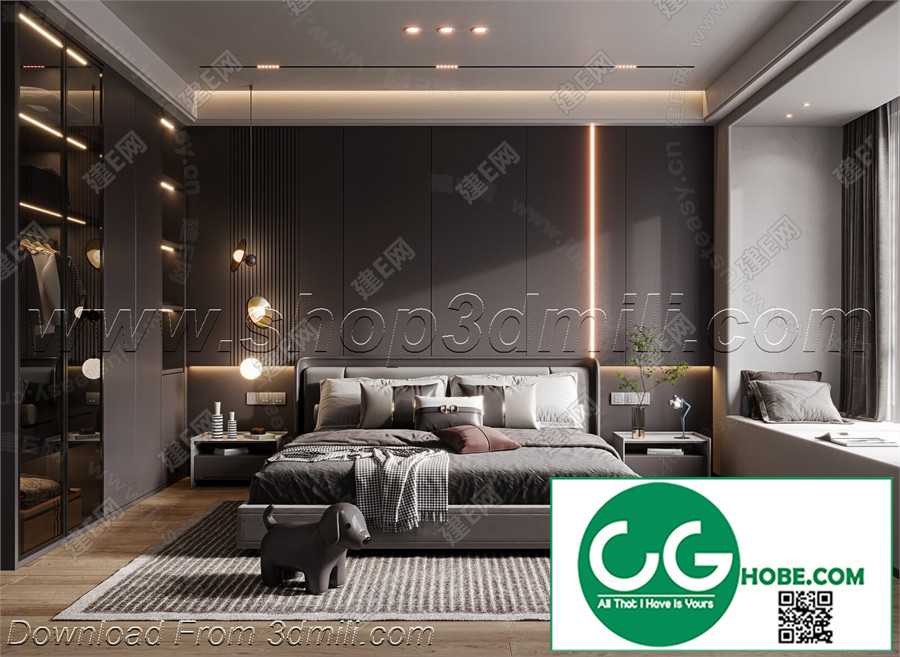 Modern Bedroom 38 3D Model Free Download