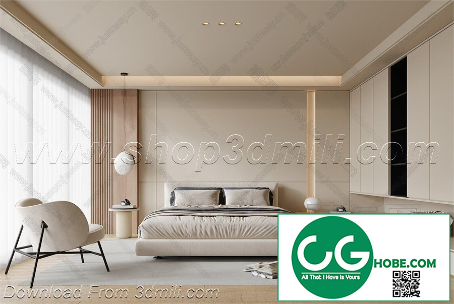Modern Bedroom 41 3D Model Free Download