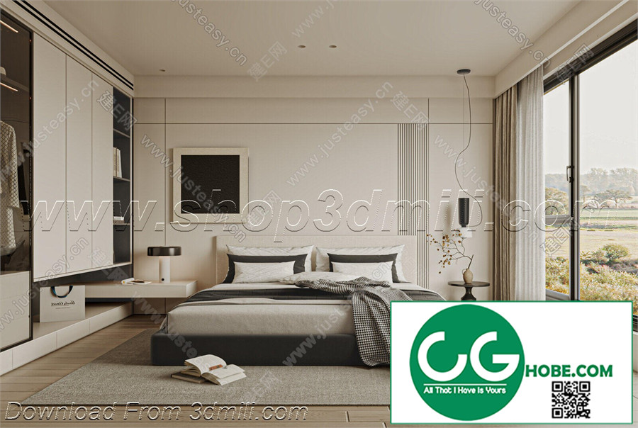 Modern Bedroom 42 3D Model Free Download
