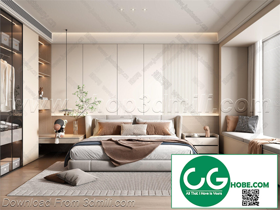 Modern Bedroom 43 3D Model Free Download