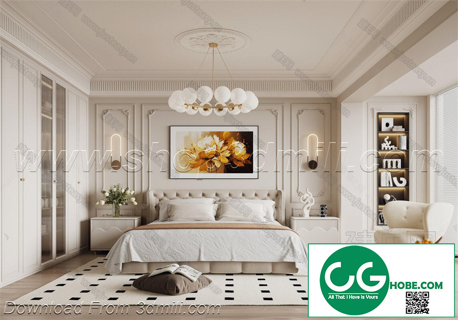 Modern Bedroom 44 3D Model Free Download