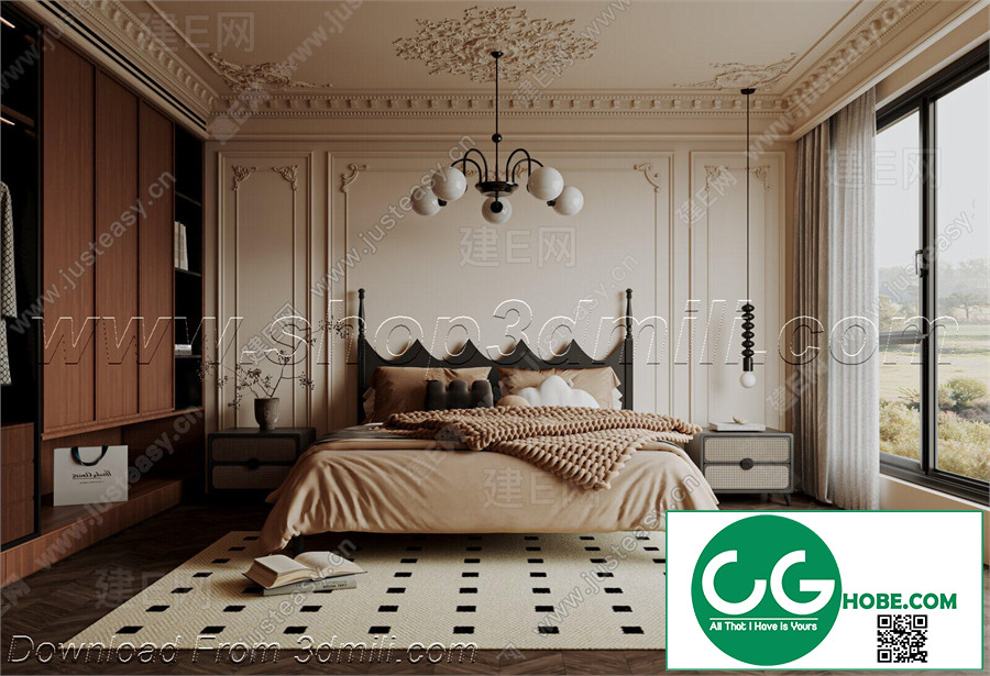 Modern Bedroom 45 3D Model Free Download