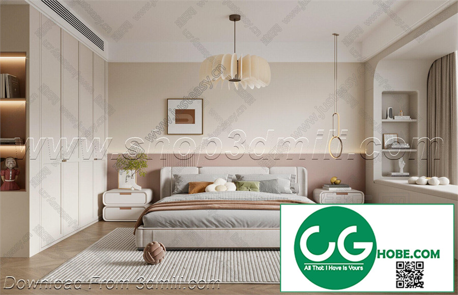 Modern Bedroom 47 3D Model Free Download