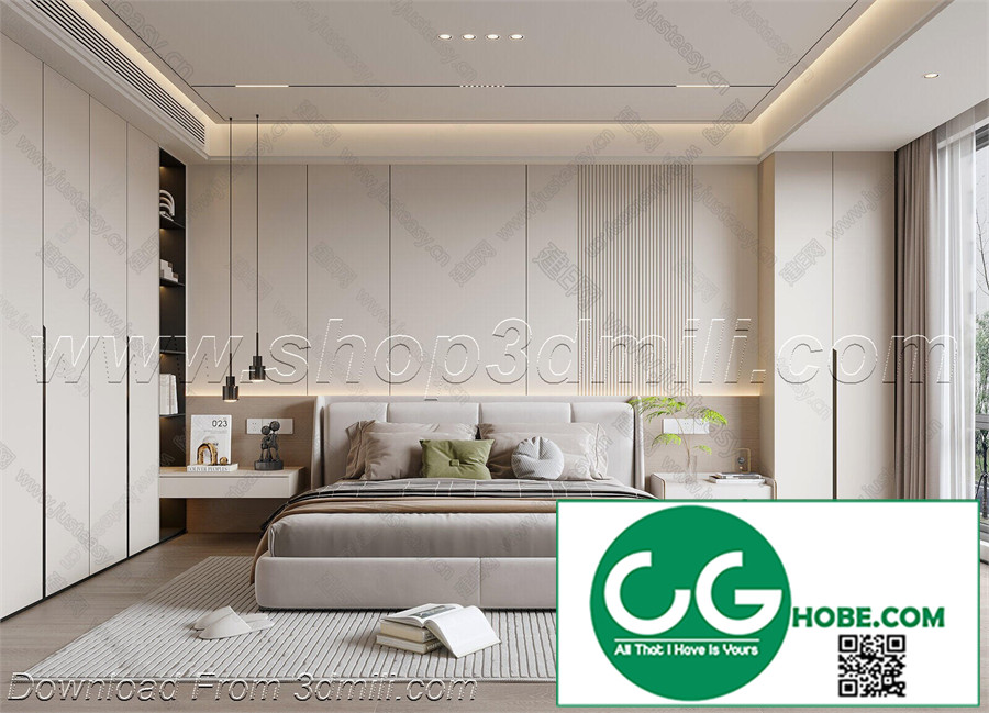 Modern Bedroom 49 3D Model Free Download