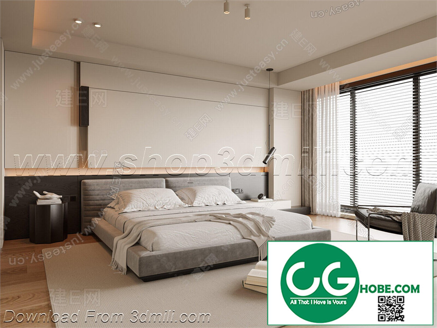 Modern Bedroom 53 3D Model Free Download