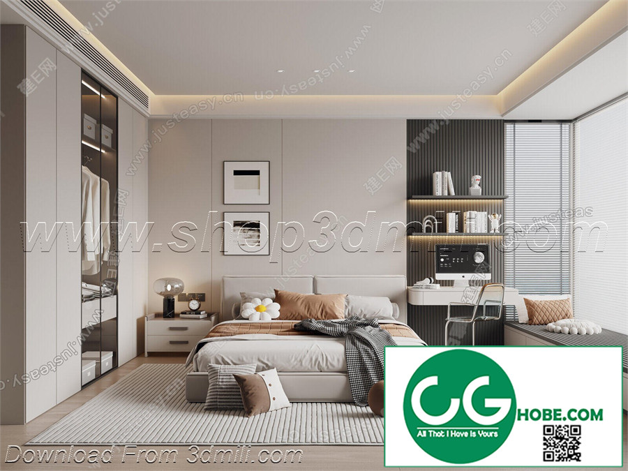 Modern Bedroom 54 3D Model Free Download