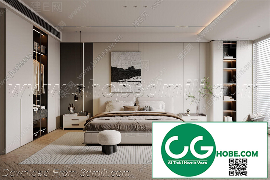 Modern Bedroom 56 3D Model Free Download