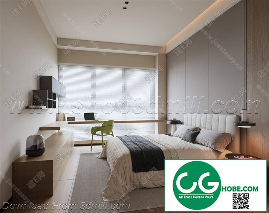 Modern Bedroom 58 3D Model Free Download