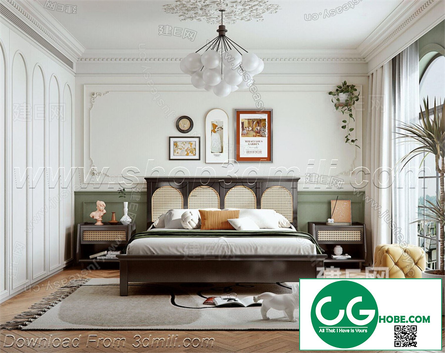 Modern Bedroom 60 3D Model Free Download
