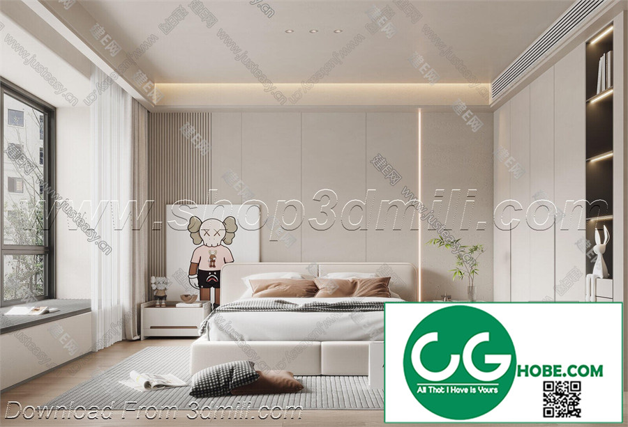 Modern Bedroom 61 3D Model Free Download