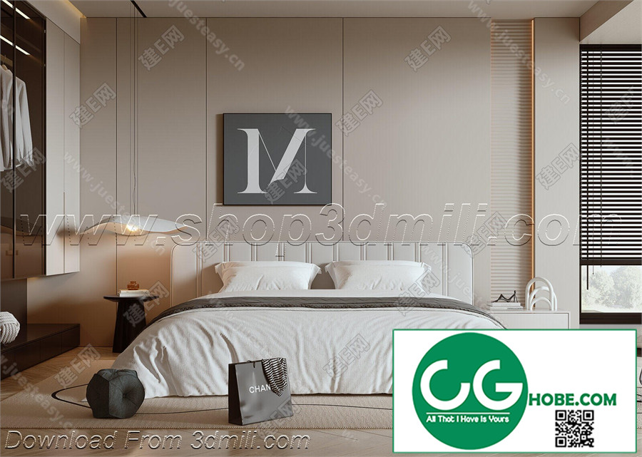 Modern Bedroom 66 3D Model Free Download