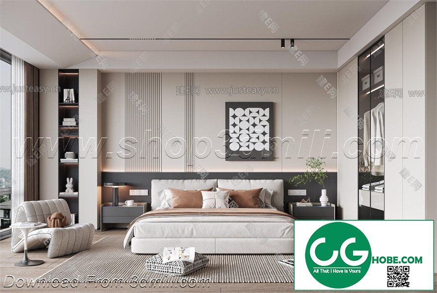 Modern Bedroom 67 3D Model Free Download