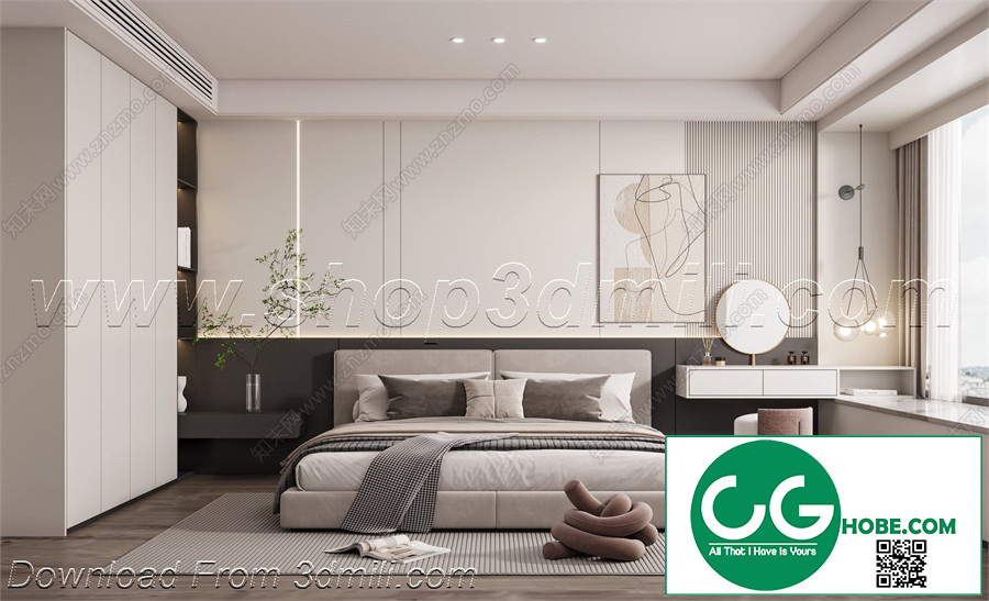 Modern Bedroom 70 3D Model Free Download
