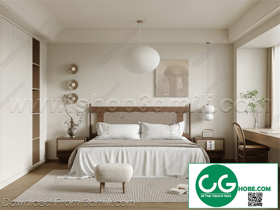 Modern Bedroom 77 3D Model Free Download