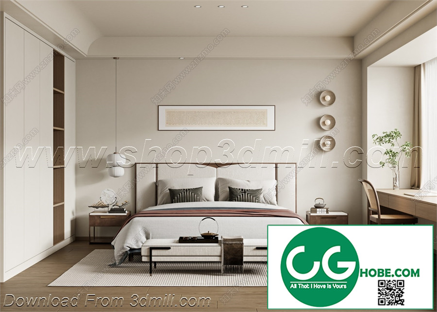 Modern Bedroom 82 3D Model Free Download