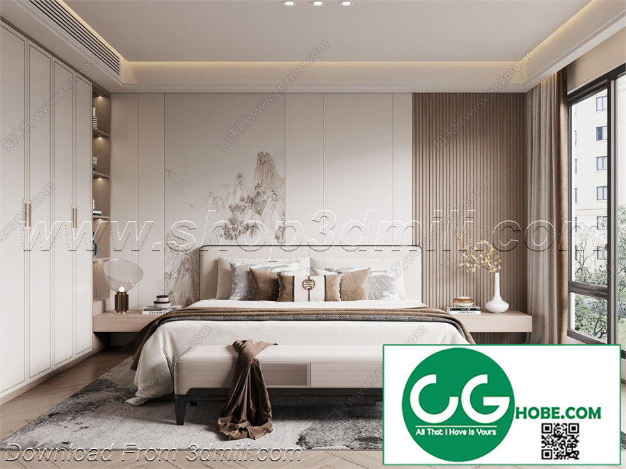 Modern Bedroom 84 3D Model Free Download