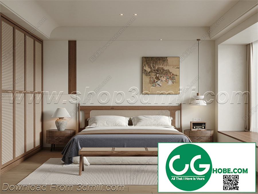Modern Bedroom 86 3D Model Free Download