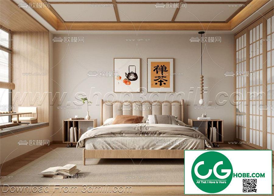 Modern Bedroom 88 3D Model Free Download