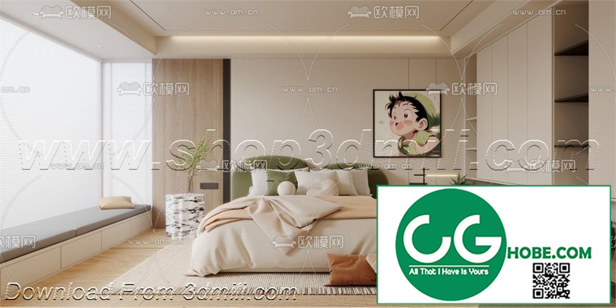 Modern Bedroom 94 3D Model Free Download
