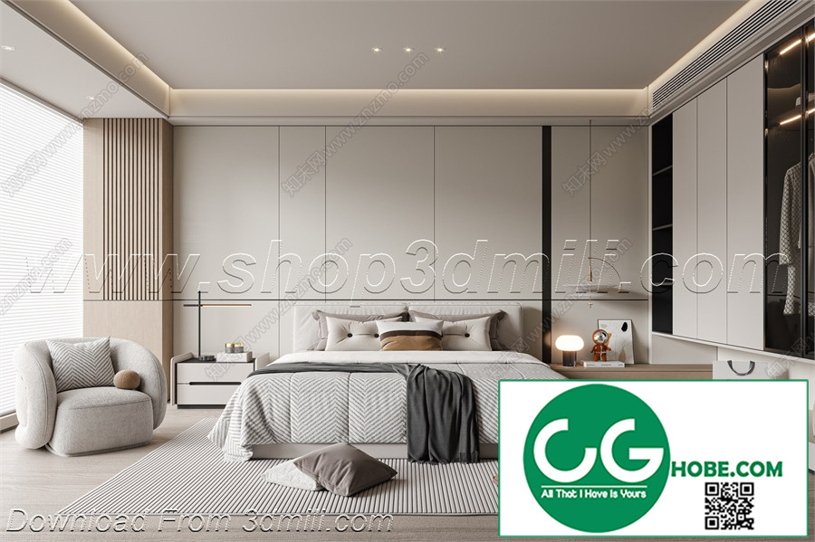 Modern Bedroom 98 3D Model Free Download