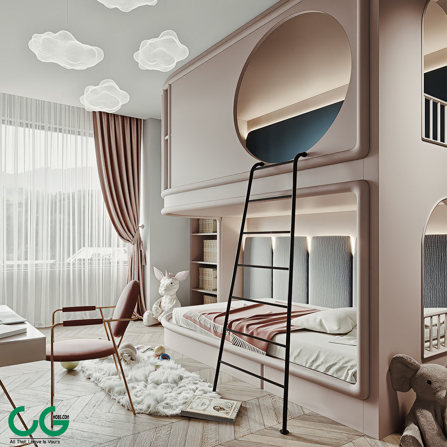 Modern Bunk Bed Children’s Room+3dmax2015+CR Renderer Free Download