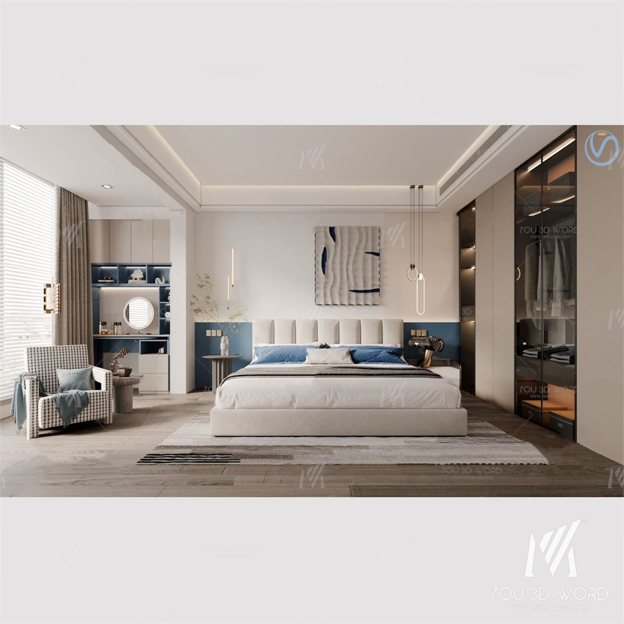 Modern bedroom master home master bedroom 3d model Free Download