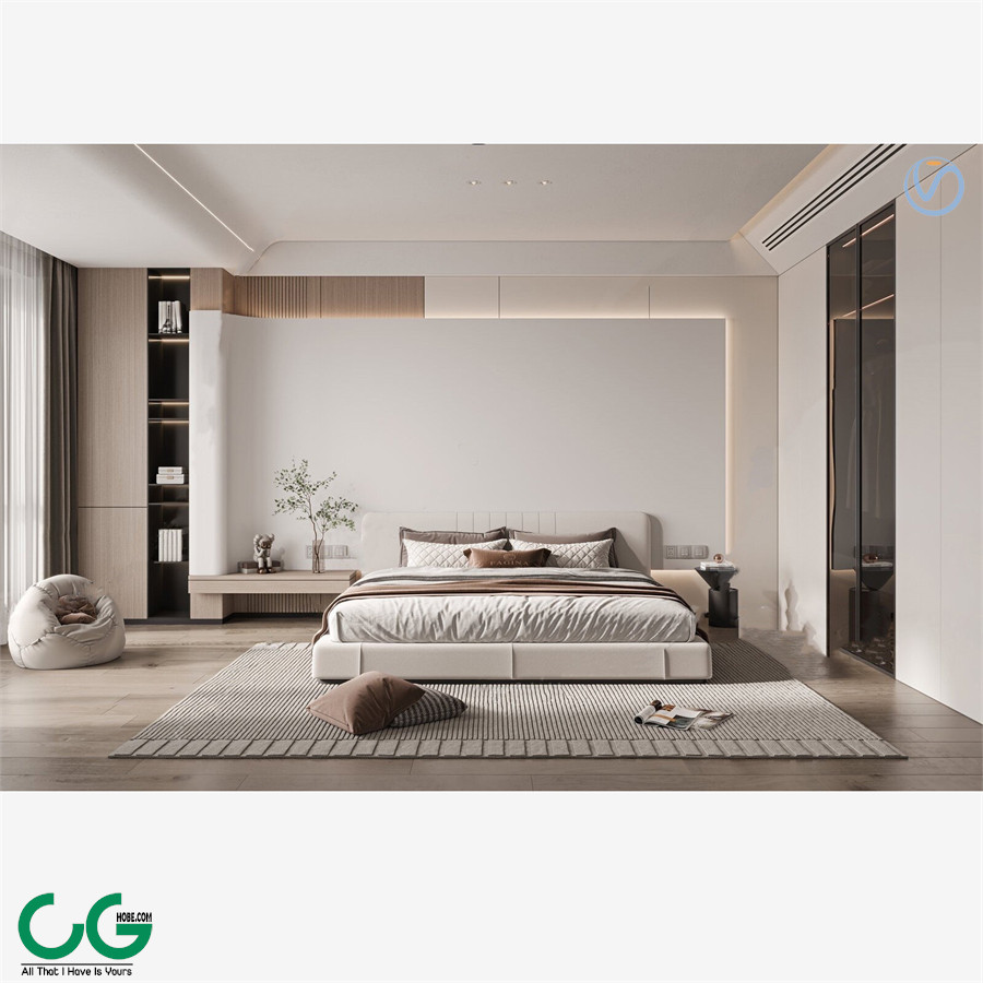 modern bedroom master room 3d model Free Download